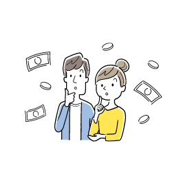 不安を抱える高齢者夫婦のイラスト
